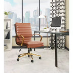 Chaise mi-dos en similicuir avec finition dorée - OSP Home Furnishings