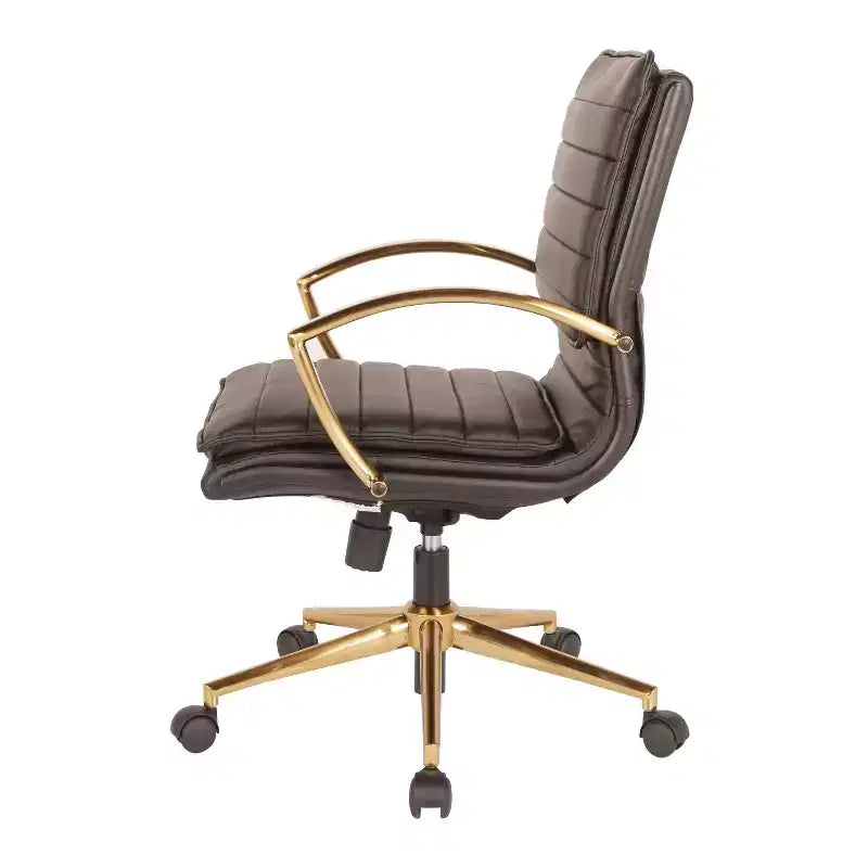 Chaise mi-dos en similicuir avec finition dorée - OSP Home Furnishings