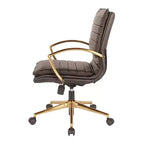Chaise mi-dos en similicuir avec finition dorée - OSP Home Furnishings