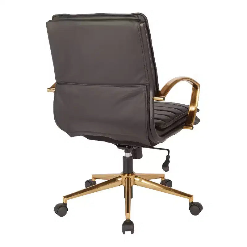Chaise mi-dos en similicuir avec finition dorée - OSP Home Furnishings