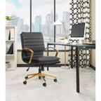 Chaise mi-dos en similicuir avec finition dorée - OSP Home Furnishings