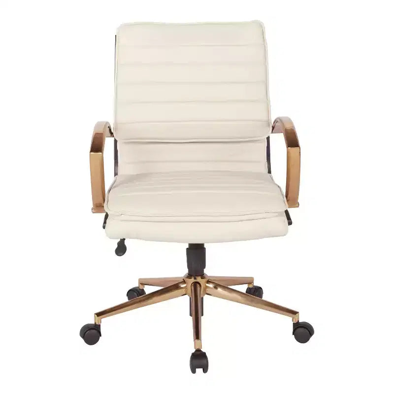 Chaise mi-dos en similicuir avec finition dorée - OSP Home Furnishings