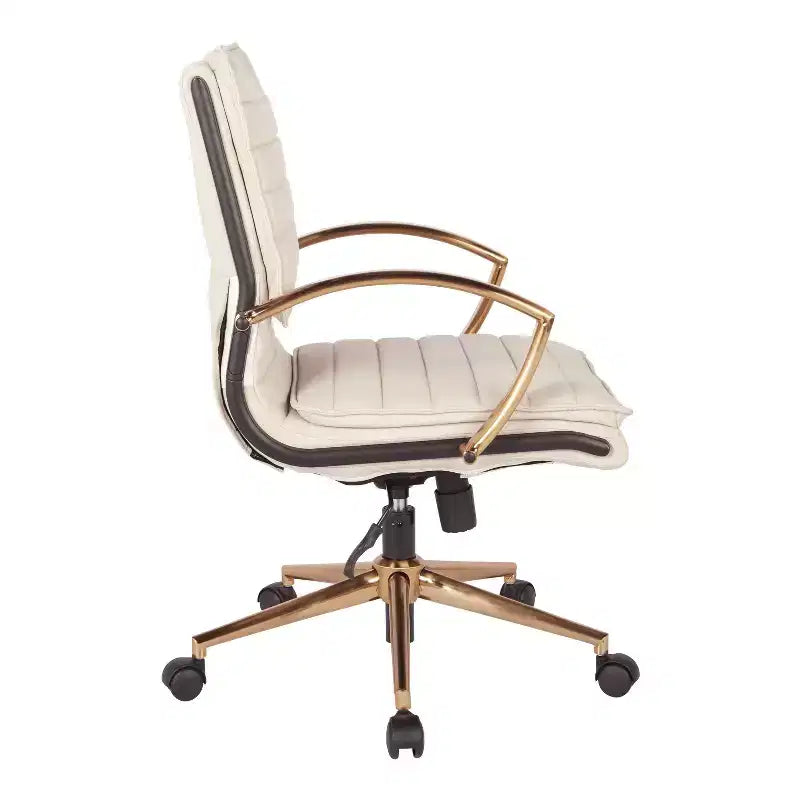 Chaise mi-dos en similicuir avec finition dorée - OSP Home Furnishings