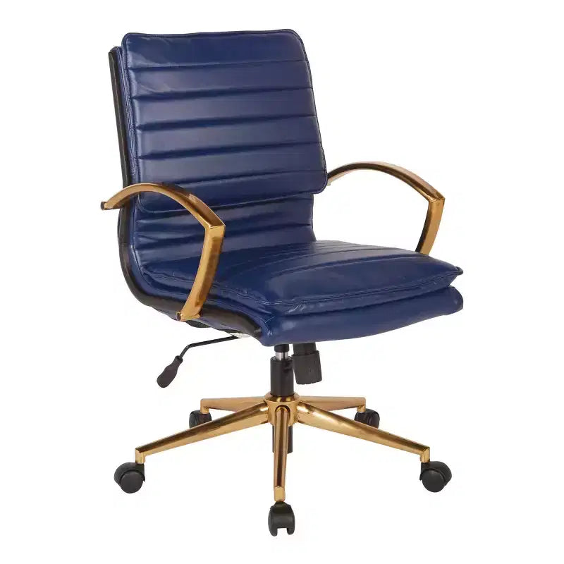 Chaise mi-dos en similicuir avec finition dorée - OSP Home Furnishings