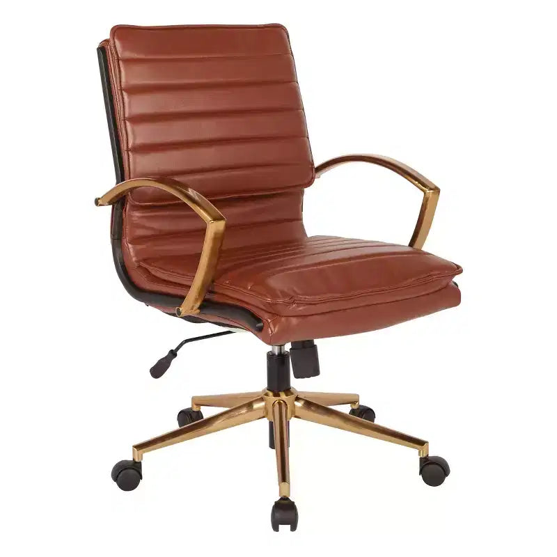 Chaise mi-dos en similicuir avec finition dorée - OSP Home Furnishings