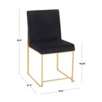Lot de 2 Chaises de Salle à Manger Contemporaines Hautes Fuji - LumiSource