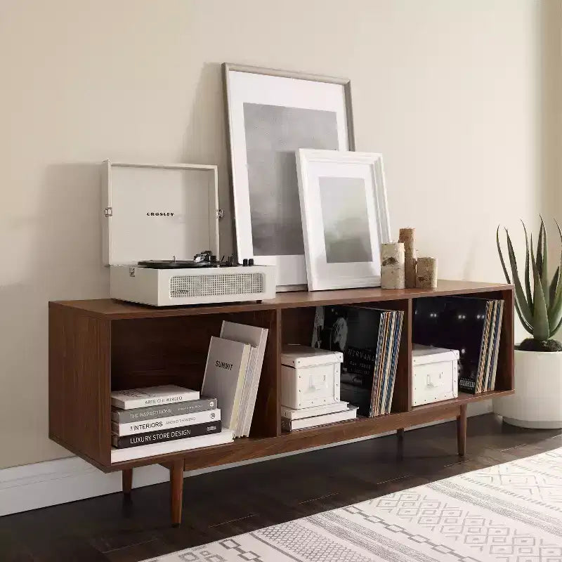 Large Liam Record Storage Console Cabinet - Crosley