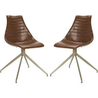 Lynette Swivel Chair - Set of 2 - ACH7006 - Light Brown/Brass - Safavieh