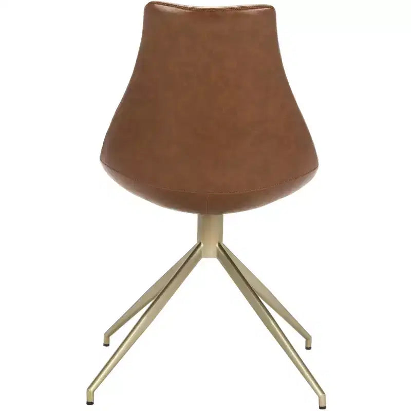 Fauteuil pivotant Lynette - Lot de 2 - ACH7006 - Marron clair/Laiton - Safavieh