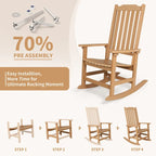 Vrakae 2 PCS Patio All Weather Resistant High Back Rocking Chair