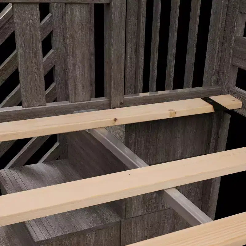 Max & Lily Twin Low Loft with Stairs and Curtains