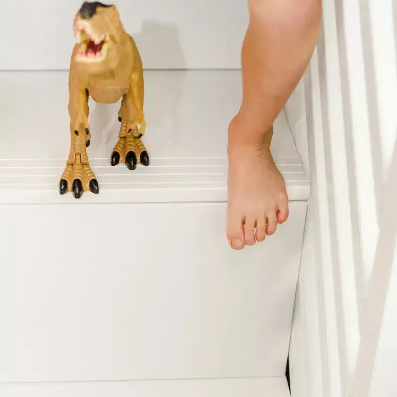 Lit superposé jumeau bas Max & Lily avec escalier et rideaux