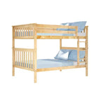 Lit superposé double au-dessus double Max & Lily pour enfants, lit plateforme en bois massif, sommier tapissier non requis
