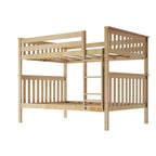 Lit superposé double au-dessus double Max & Lily pour enfants, lit plateforme en bois massif, sommier tapissier non requis