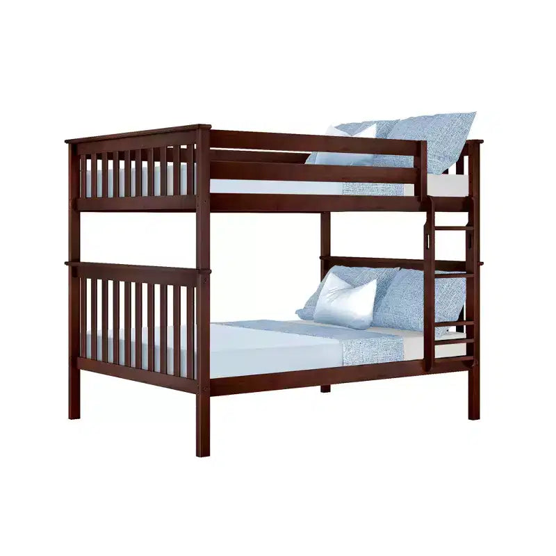 Lit superposé double au-dessus double Max & Lily pour enfants, lit plateforme en bois massif, sommier tapissier non requis
