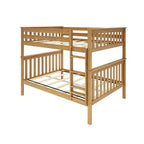 Lit superposé double au-dessus double Max & Lily pour enfants, lit plateforme en bois massif, sommier tapissier non requis