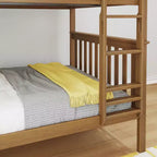 Lit superposé double au-dessus double Max & Lily pour enfants, lit plateforme en bois massif, sommier tapissier non requis
