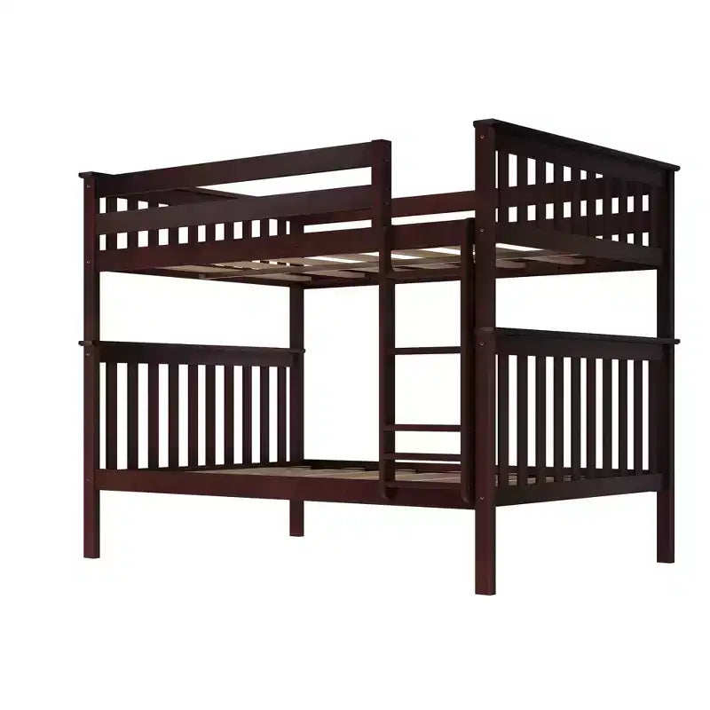 Lit superposé double au-dessus double Max & Lily pour enfants, lit plateforme en bois massif, sommier tapissier non requis