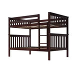 Lit superposé double au-dessus double Max & Lily pour enfants, lit plateforme en bois massif, sommier tapissier non requis
