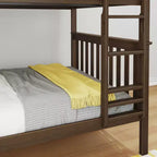 Lit superposé double au-dessus double Max & Lily pour enfants, lit plateforme en bois massif, sommier tapissier non requis