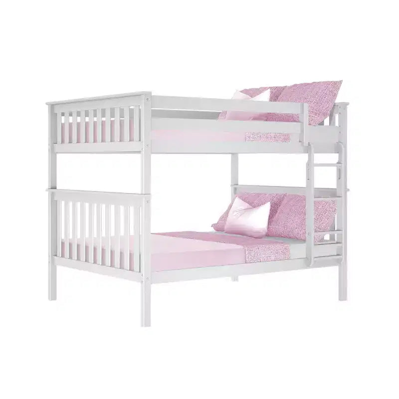 Lit superposé double au-dessus double Max & Lily pour enfants, lit plateforme en bois massif, sommier tapissier non requis