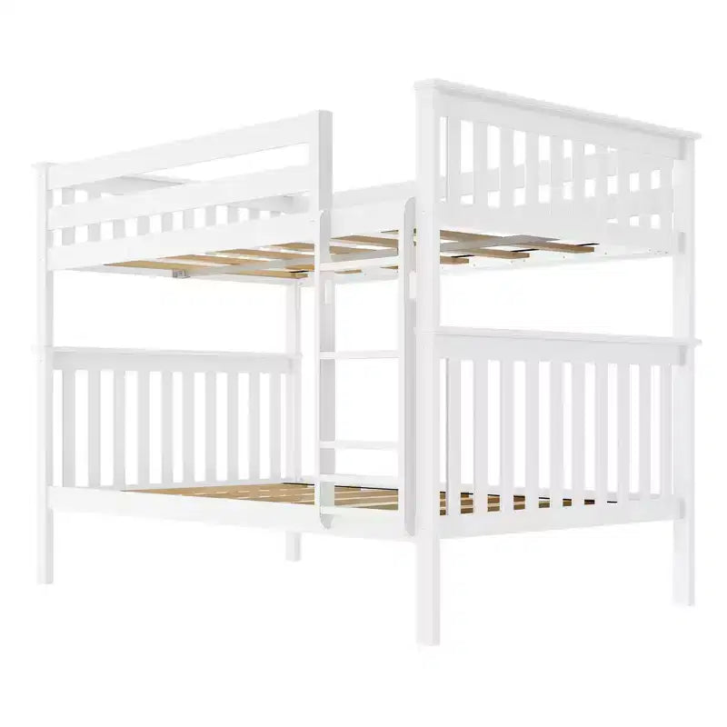 Lit superposé double au-dessus double Max & Lily pour enfants, lit plateforme en bois massif, sommier tapissier non requis