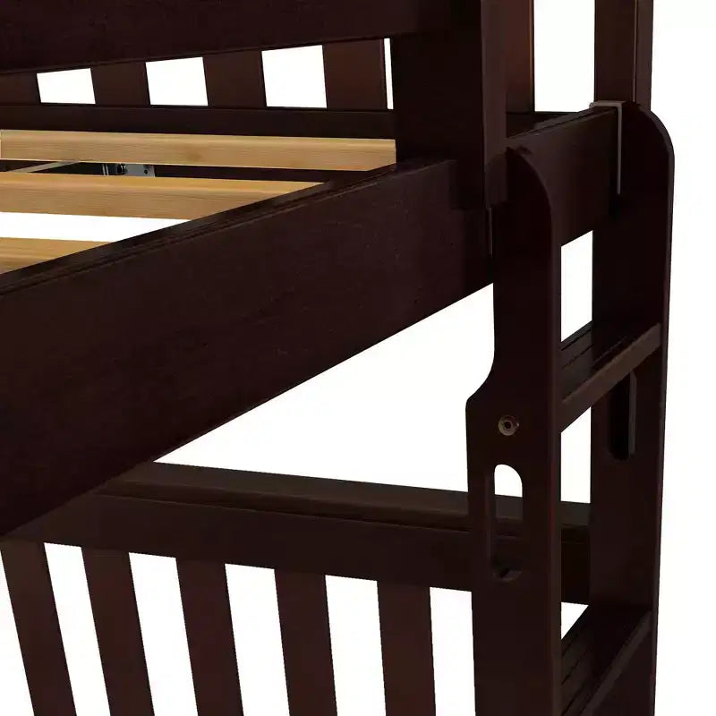 Lit superposé double au-dessus double Max & Lily pour enfants, lit plateforme en bois massif, sommier tapissier non requis