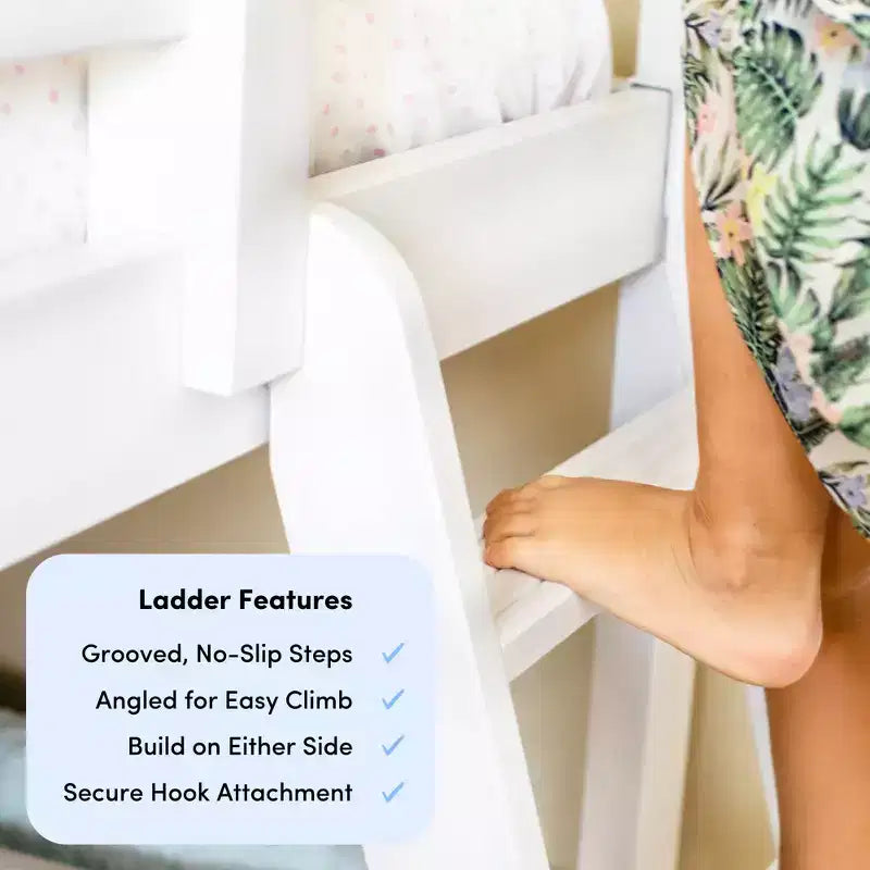 Lit superposé double au-dessus double Max & Lily pour enfants, lit plateforme en bois massif, sommier tapissier non requis
