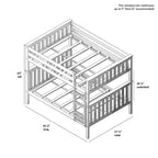 Lit superposé double au-dessus double Max & Lily pour enfants, lit plateforme en bois massif, sommier tapissier non requis