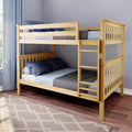 Lit superposé double au-dessus double Max & Lily pour enfants, lit plateforme en bois massif, sommier tapissier non requis