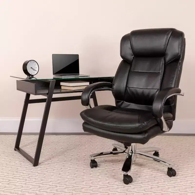 Flash Furniture HERCULES Series 24/7 Intensive Use Big & Tall 500 lb. Rated Executive Swivel Ergonomic Office Chair with Loop Arms