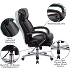 Flash Furniture HERCULES Series 24/7 Intensive Use Big & Tall 500 lb. Rated Executive Swivel Ergonomic Office Chair with Loop Arms