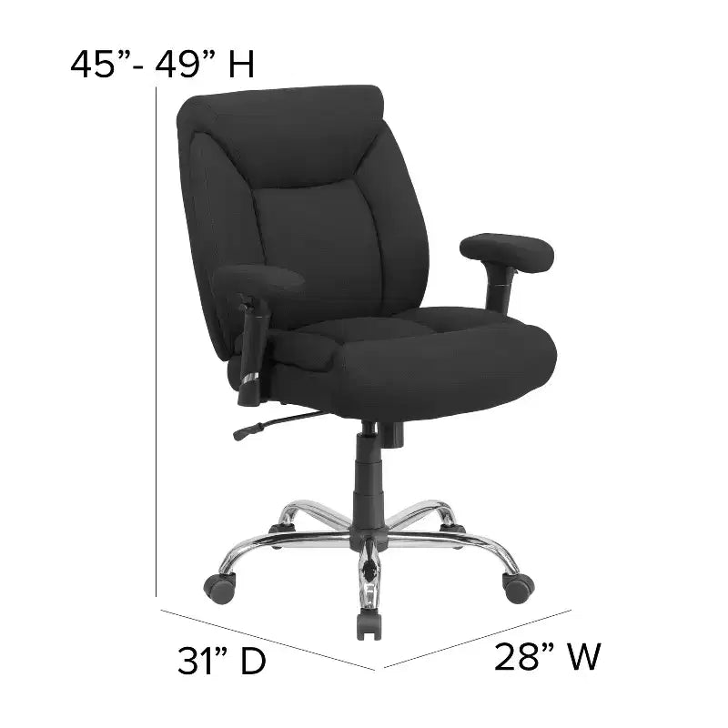 Flash Furniture HERCULES Series 24/7 Intensive Use Big & Tall 500 lb. Rated Executive Swivel Ergonomic Office Chair with Loop Arms