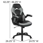Fauteuil de bureau ergonomique pivotant réglable Flash Furniture X10 pour gamer avec accoudoirs relevables