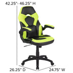 Fauteuil de bureau ergonomique pivotant réglable Flash Furniture X10 pour gamer avec accoudoirs relevables
