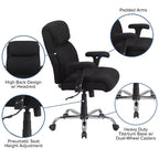 Flash Furniture HERCULES Series Big & Tall 400 lb. Rated Swivel Ergonomic Task Office Chair with Clean Line Stitching and Adjustable Arms