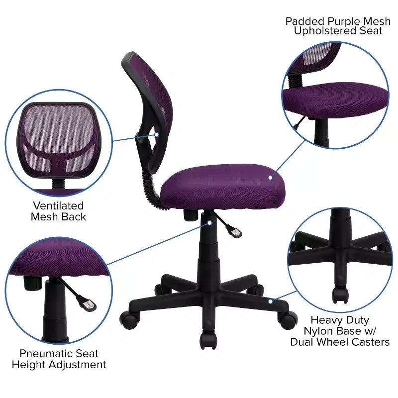 Flash Furniture Low Back Mesh Swivel Task Office Chair with Curved Square Back