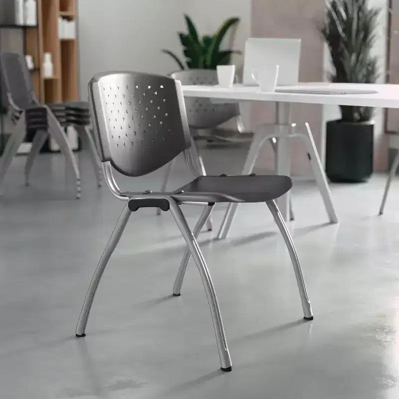Flash Furniture HERCULES Series 880 lb. Capacity Plastic Stack Chair with Powder Coated Frame
