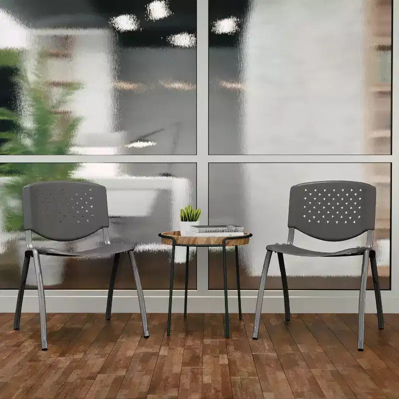 Flash Furniture HERCULES Series 880 lb. Capacity Plastic Stack Chair with Powder Coated Frame