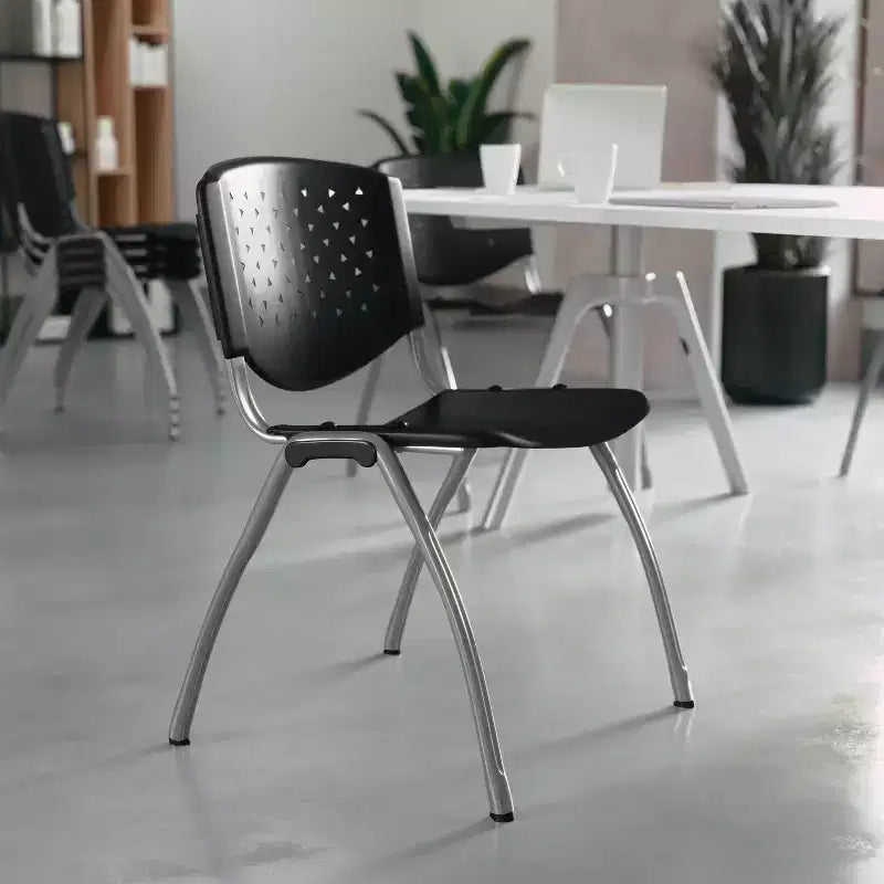 Flash Furniture HERCULES Series 880 lb. Capacity Plastic Stack Chair with Powder Coated Frame
