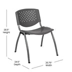 Flash Furniture HERCULES Series 880 lb. Capacity Plastic Stack Chair with Powder Coated Frame