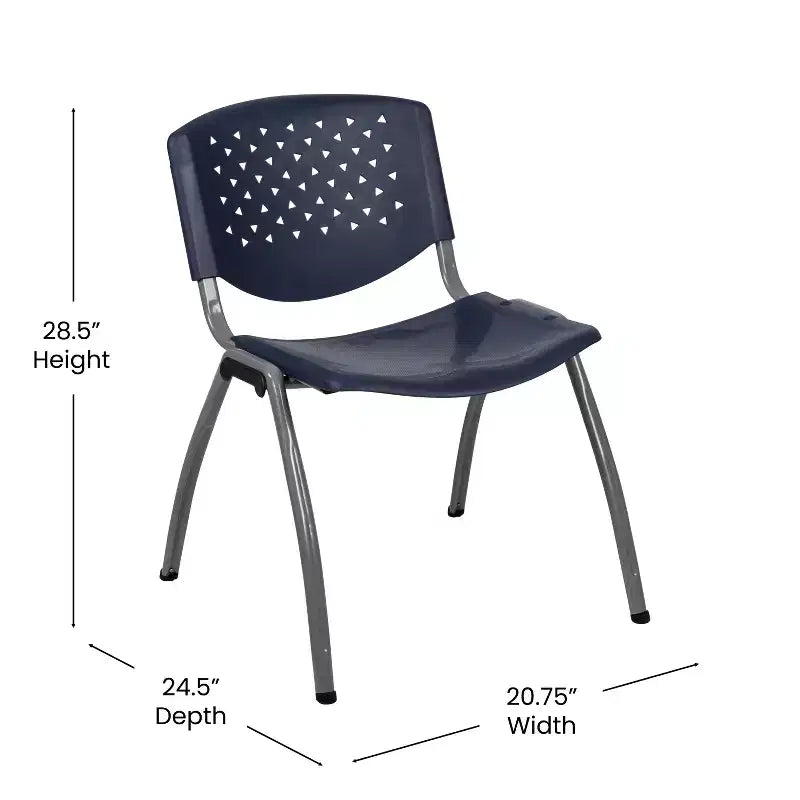 Flash Furniture HERCULES Series 880 lb. Capacity Plastic Stack Chair with Powder Coated Frame