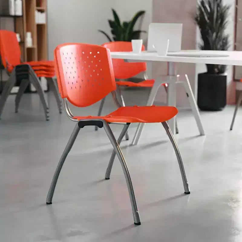 Flash Furniture HERCULES Series 880 lb. Capacity Plastic Stack Chair with Powder Coated Frame