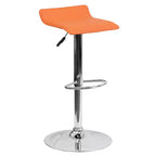 Flash Furniture Contemporary Vinyl Adjustable Height Barstool with Solid Wave Seat and Chrome Base