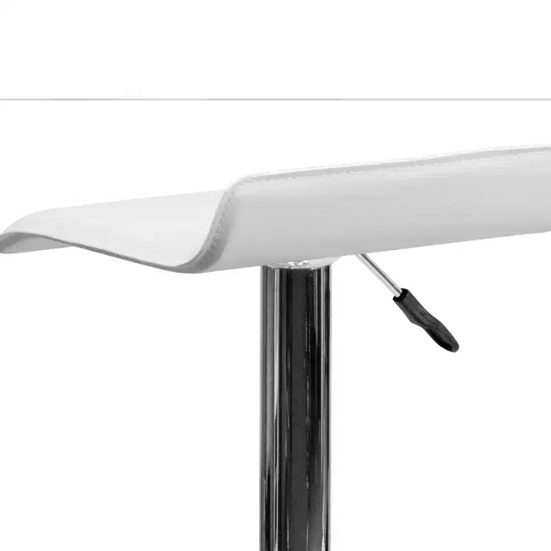 Tabouret de bar contemporain Flash Furniture réglable en hauteur en vinyle avec siège vague solide et base chromée