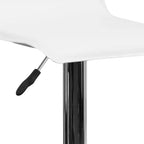 Tabouret de bar contemporain Flash Furniture réglable en hauteur en vinyle avec siège vague solide et base chromée