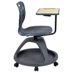 Flash Furniture Laikyn Chaise de bureau mobile gris foncé avec rotation de tablette à 360 degrés et rangement sous l'assise