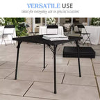 Emma et Oliver Table Pliante Noire avec Dessus de Table en Vinyle – Table de Jeu – Table Portable
