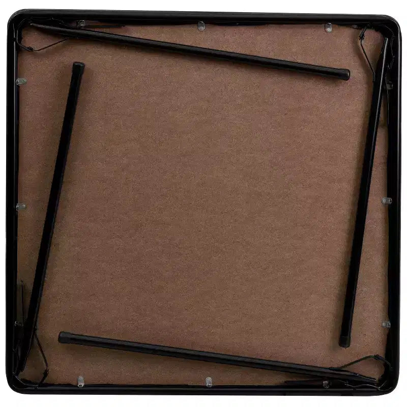 Emma et Oliver Table Pliante Noire avec Dessus de Table en Vinyle – Table de Jeu – Table Portable