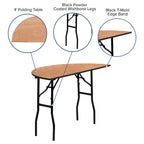 Emma and Oliver 4-Foot Half-Round Wood Folding Banquet Table - Event & Catering Table